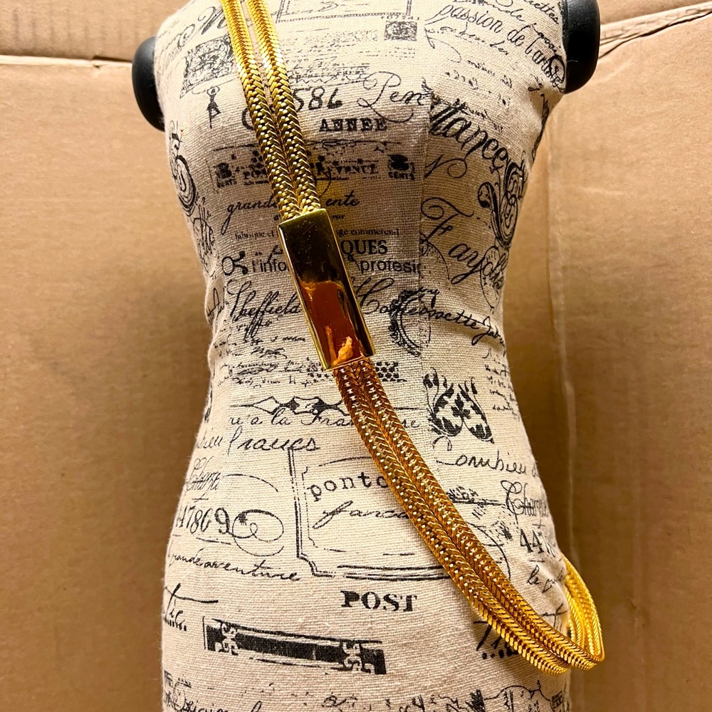 Vintage YSL Double Herringbone Belt 26”